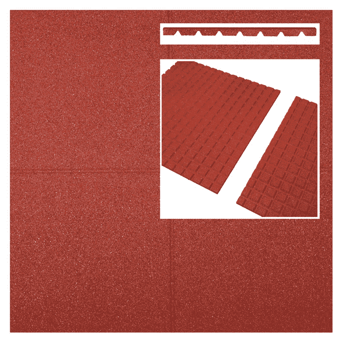 612126 Rubber tegel 50x50x2.5 cm rood