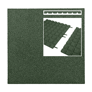 612127 Rubber tegel 50x50x2.5 cm groen