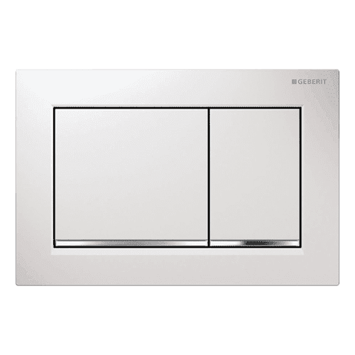 Geberit Omega 30 flush plate – white / gloss chrome / white