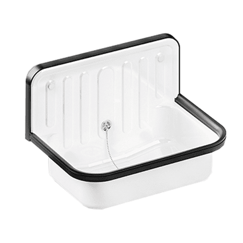 Alape utility sink with overflow, steel plate, 51 x 33 cm