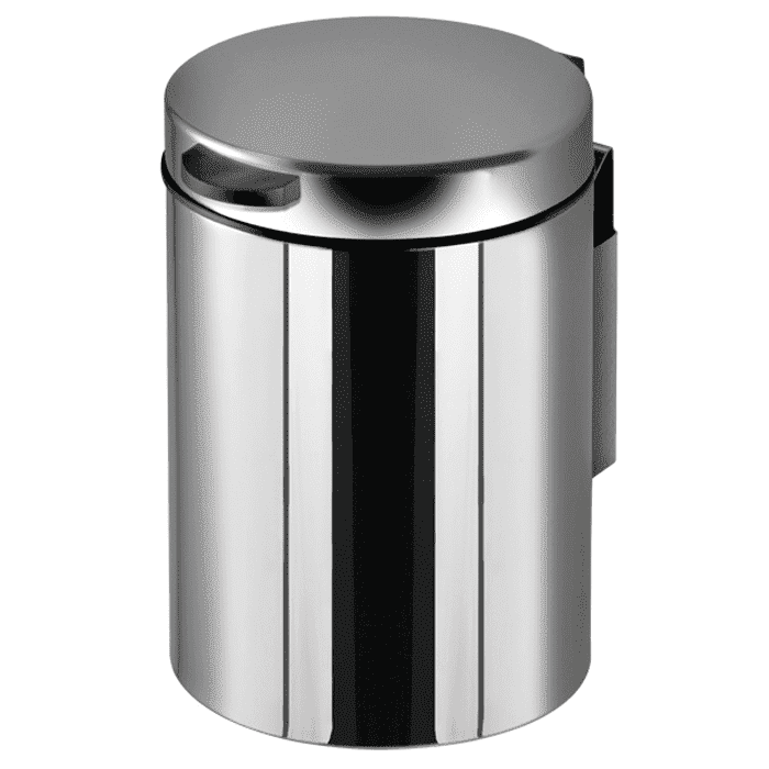 Geesa Hotel Collection polished stainless steel pedal wall-mounted bin, 3 L