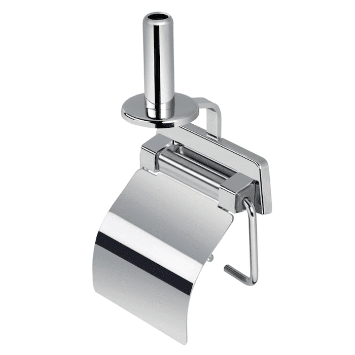 Geesa Standard Collectiontoilet roll holder with spring, shiny stainless steel cover and spare toilet roll holder