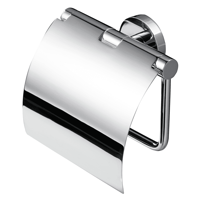 Geesa Nemox Collection toilet roll holder with cover, chrome