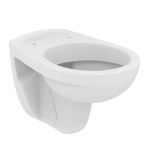 Eurovit wall-hung toilet, white, straight flush, without seat