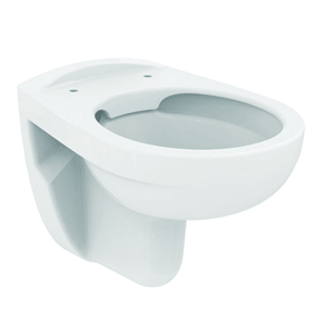 Ideal Standard Eurovit rimless wall-hung toilet, straight flush