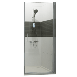 Huppe Classics 2 swing door for side panel/corner entry with fixed segment