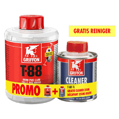 616400 GRF T-88 dun pvc-lijm 1L+cleaner