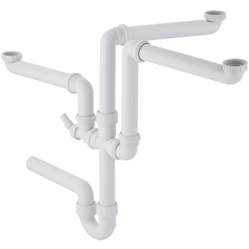 617785 GEB siphon 3x sink 40x1.1/2" whi