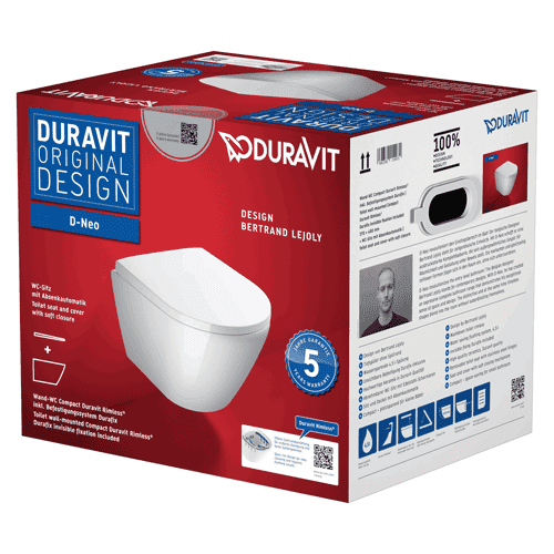 Duravit D-Neo Compact wall-mounted toilet pack 458809
