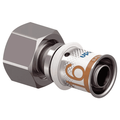 Uponor S-Press PLUS schroefkoppeling met wartel binnendraad Uni-C
