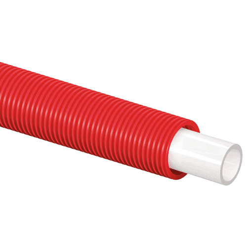 Uponor Radi Pipe naturel in mantelbuis, 20 x 2,0mm, L=50m, rood