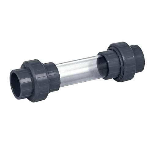PVC sight glass with couplings