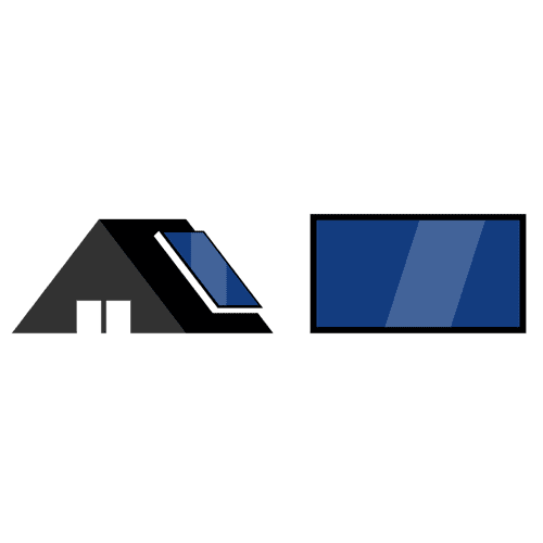 Remeha solar roof package on roof, 1 collector, horizontal