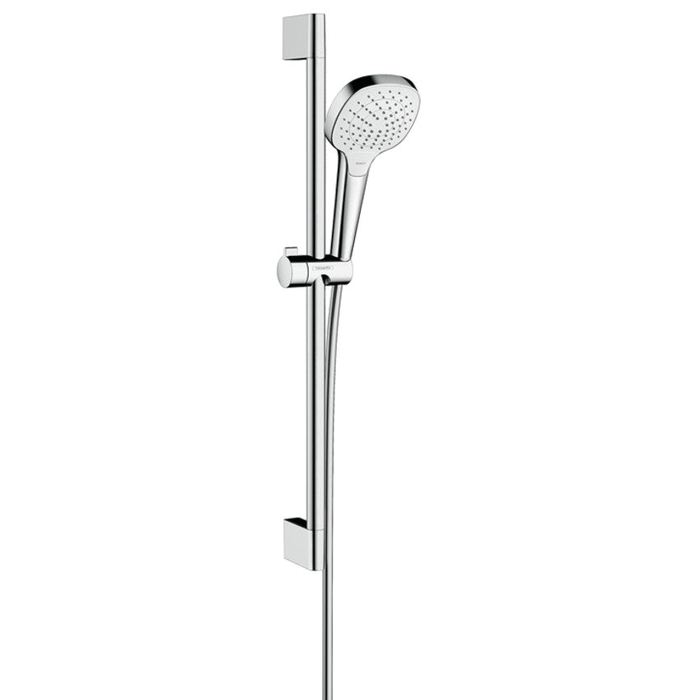 Hansgrohe Croma Select E shower system Vario EcoSmart with Unica shower riser rail