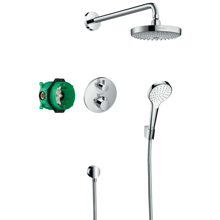 Hansgrohe Croma Select S shower system with Ecostat S thermostat