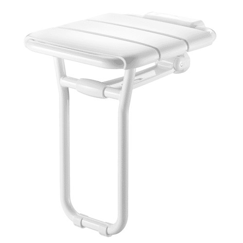 Delabie folding shower seat with floor support