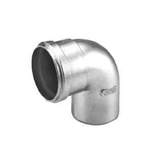 Aluminium spuitgietbocht 90gr., 1.5mm, dikwandig, 80  mm
