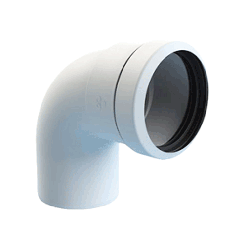 717006 BuHo Safe PP flue bend 80 87° white