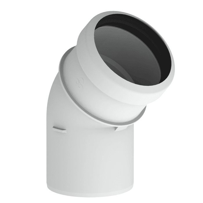 717005 BuHo Safe PP flue bend 80 43° white