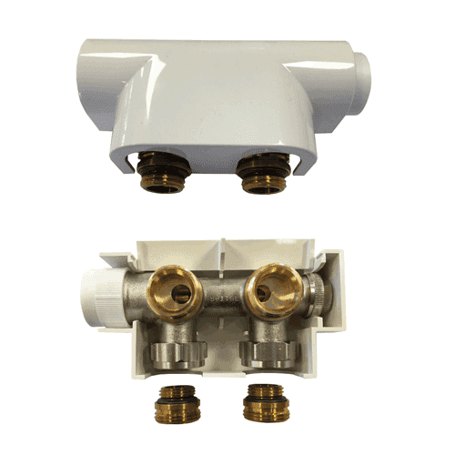 Radson two pipe valve set - right angled