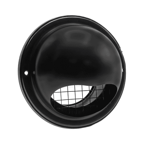 Stainless steel external grille, round, black