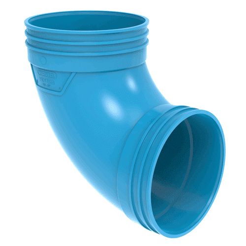 850084 VTZ PVC vent bocht 90gr BL 125 m/m