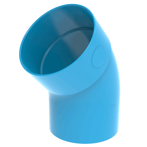 850095 VTZ PVC vent bocht 45gr BL 125 m/s