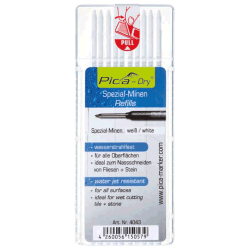 900267 Pica dry res.stift wit (10 stk)