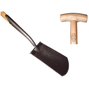 Digging spade with ash handle