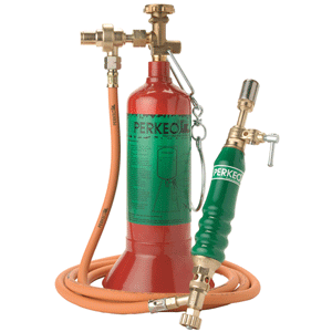 Perkeo portable gas bottle standard set with straight soldering tips