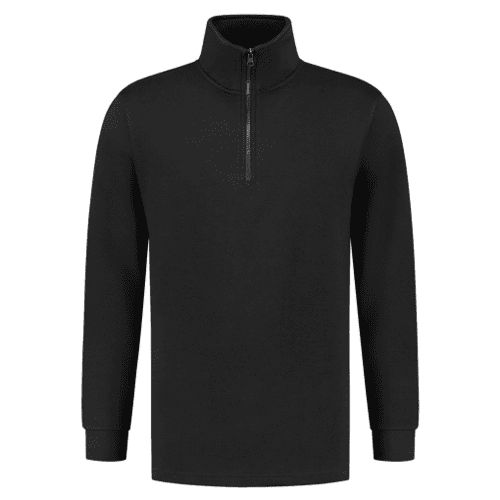 920857 Sweater ritskraag zwart XXL