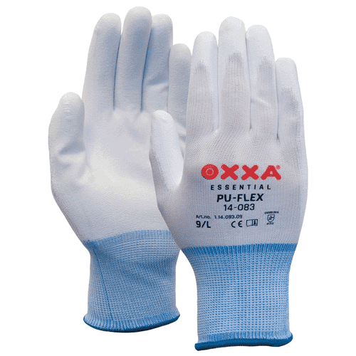 Werkhandschoen PU-flex wit, nylon