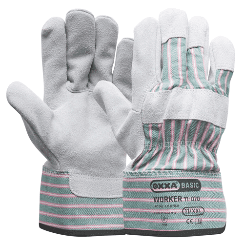 921075 Work glove pigskin split red/grey