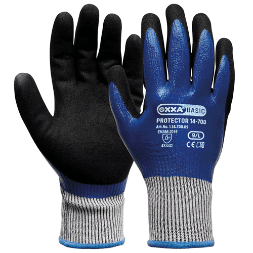 Werkhandschoen M-Safe, zwart/blauw