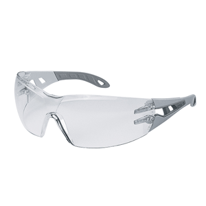 safety glasses, pheos, clear lenses, grey