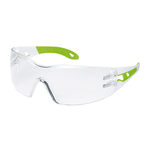 safety glasses, pheos, small, clear lenses, white/green
