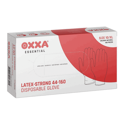 OXXA® disposable gloves Latex-Strong 44-160, size L (dispenser)