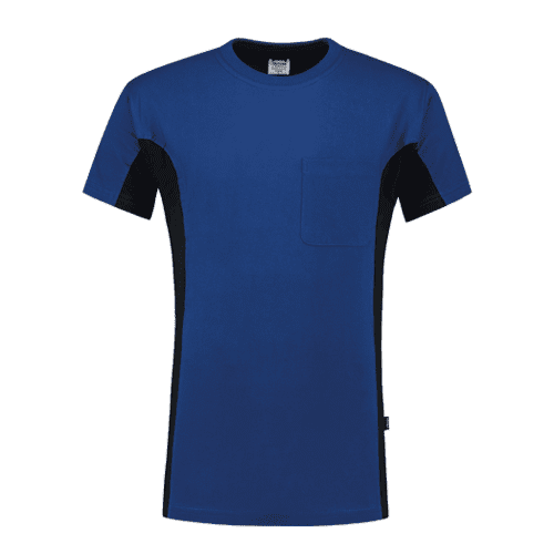 Tricorp T-shirt Bicolor met borstzak - royal blue/navy