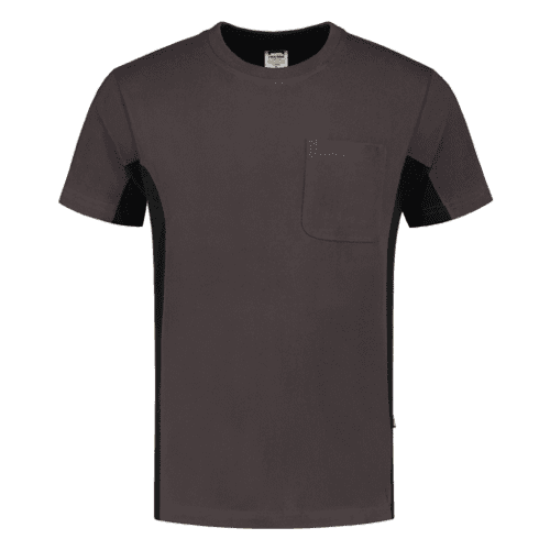 Tricorp T-shirt Bicolor met borstzak - dark grey/black