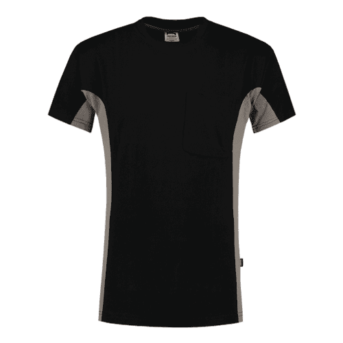 Tricorp T-shirt Bicolor with chest pocket - black/grey