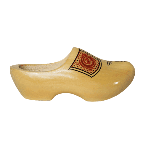 yellow wooden clogs