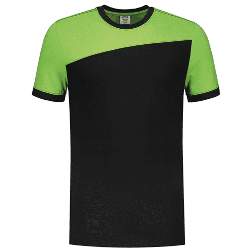 Tricorp T-shirt Bicolor Contrasting Seams - black/lime