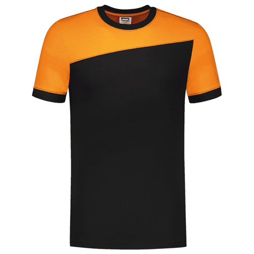 Tricorp T-shirt Bicolor Contrasting Seams - black/orange