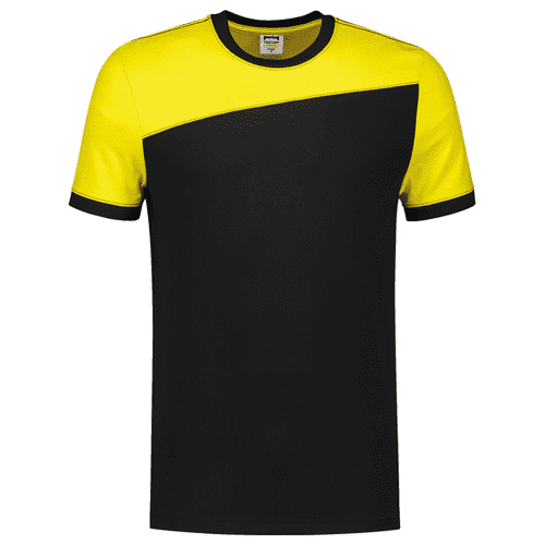 Tricorp T-shirt Bicolor Contrasting Seams - black/yellow