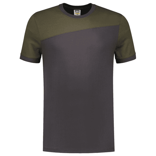 Tricorp T-shirt Bicolor Contrasting Seams - dark grey/army