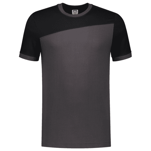 924063 T-shirt bicolor dgrey black xxl