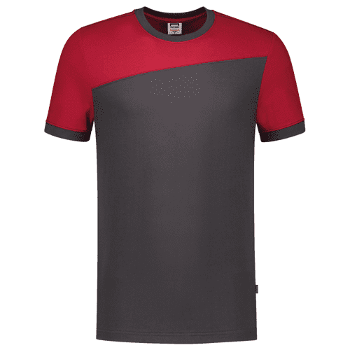 924069 T-shirt bicolor dgrey red xxl