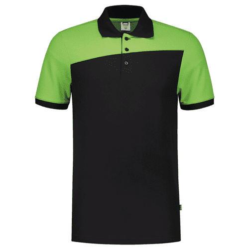 924106 Poloshirt bicolor blacklime 3xl