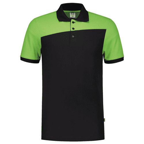 Tricorp polo shirt Bicolor seams - black/lime