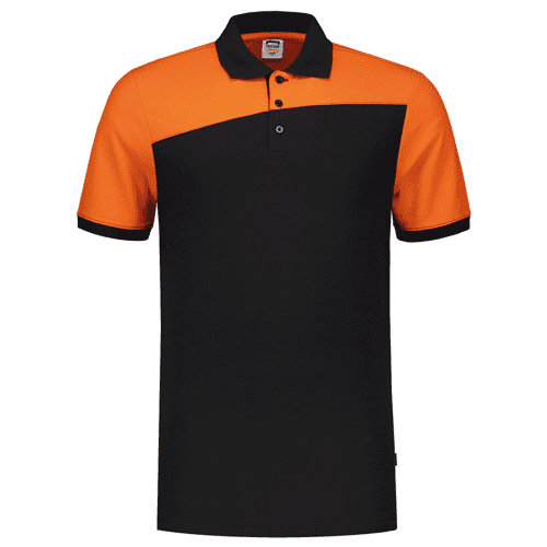 924110 Poloshirt bicolor black orange s